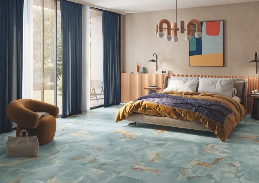 Billede af The Room Onyx Aqua Blue Gold 30x60 cm (RM - Mat)