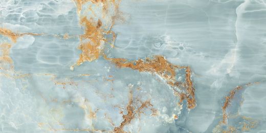 Billede af The Room Onyx Aqua Blue Gold 60x120 cm (LPM - Matpoleret)