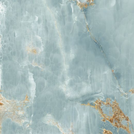 Billede af The Room Onyx Aqua Blue Gold 120x120 cm (LP - Poleret)