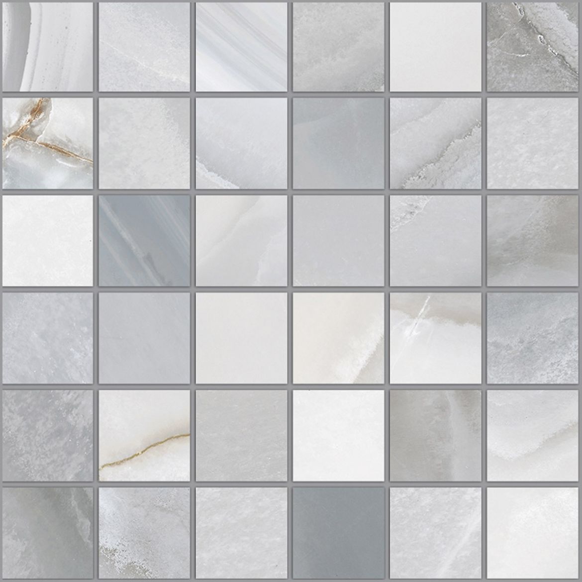 Billede af Oro Agate Blue Lace Mosaik 5x5 cm (RM - Mat)