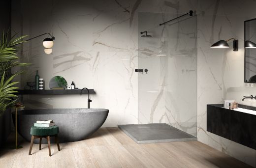 Billede af Bianco Calacatta Borghini 90x180 cm (LP - Poleret)