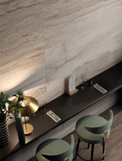 Billede af Bianco Travertino Onice 90x90 cm (RM - Mat)