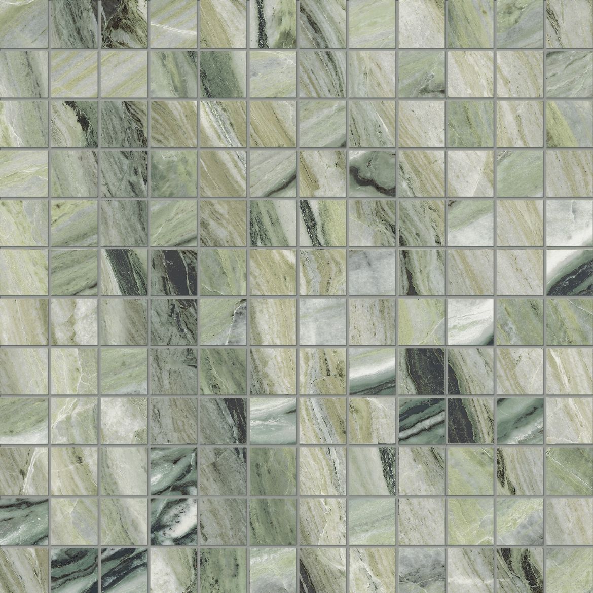 Billede af Aesthetica Onyx Green Mosaik 2,5x2,5 cm (LPM - Matpoleret)