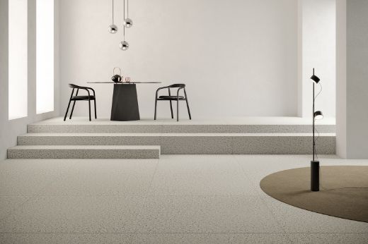 Billede af Endless White Terrazzo 60x120 cm (RM - Mat)